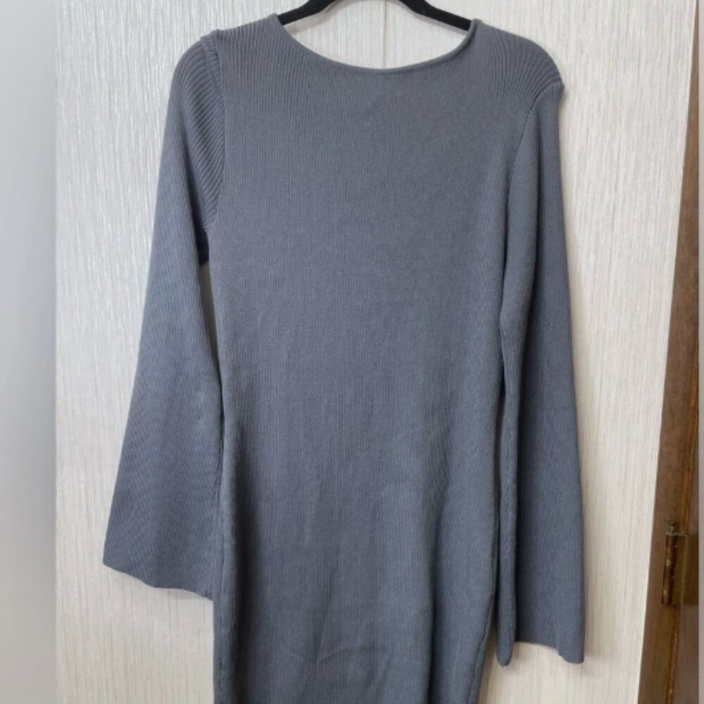 H&M Rib-knit bodycon dress trumpet sleeves size XL